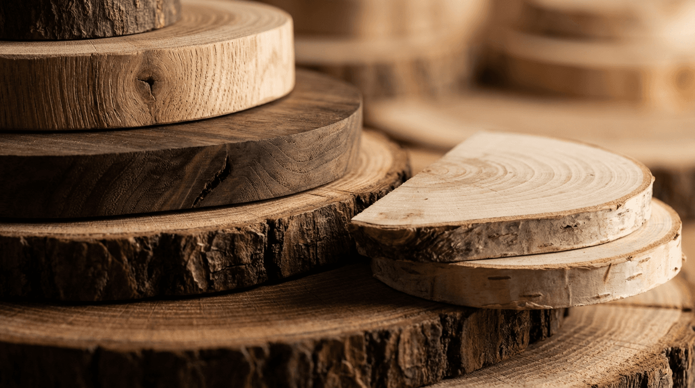 Close-up of a bamboo cutting board's natural grain