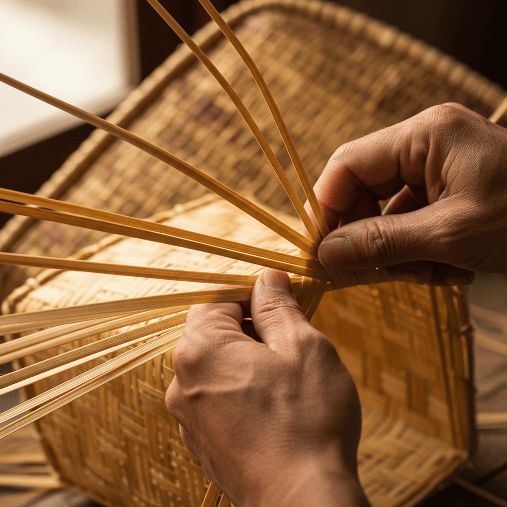Close up of bamboo grain texture
